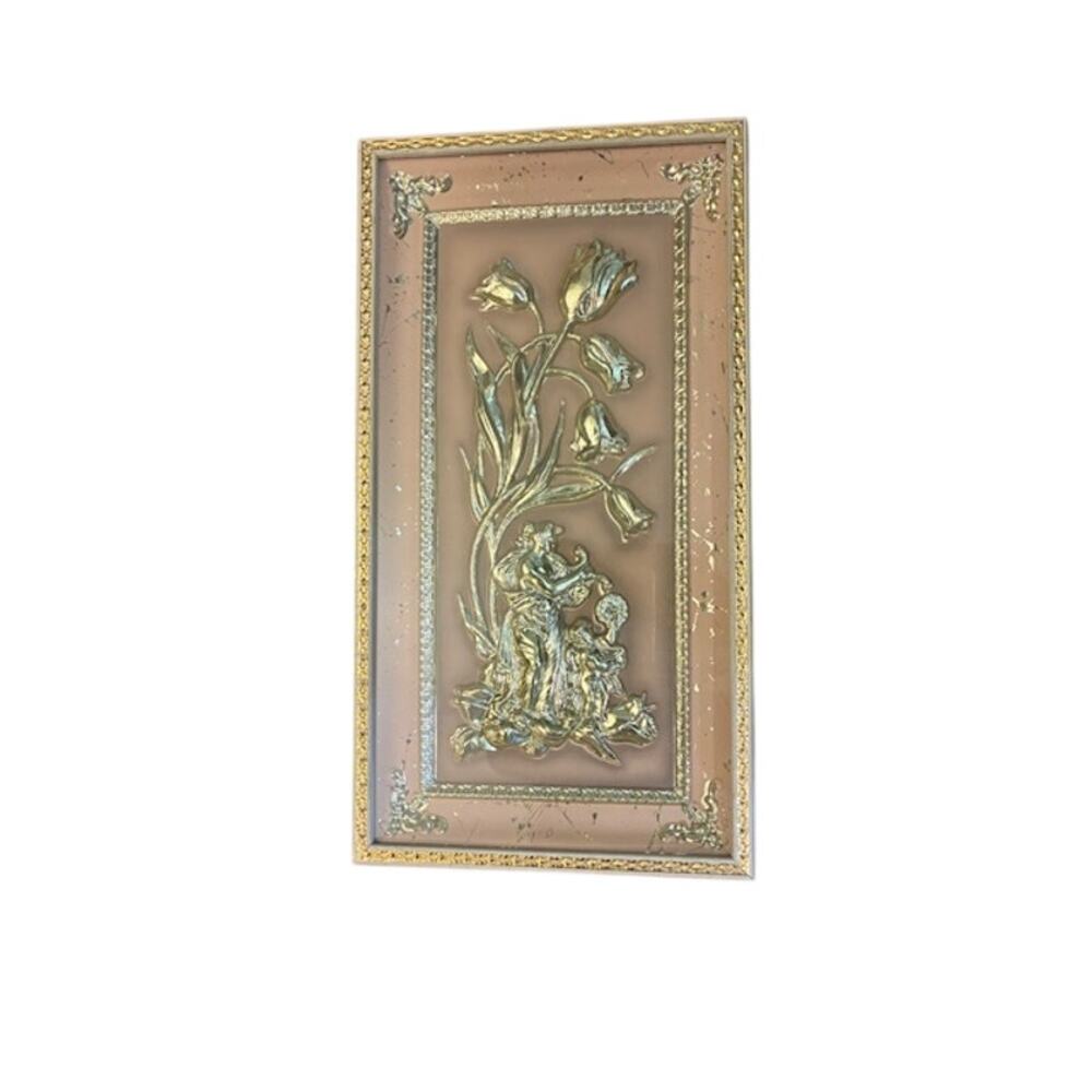 Vintage Mid Century FOUR SEASONS by METALCRAFT Floral Wall Art 15 x 8 Set of 4 - Picture 3 of 7